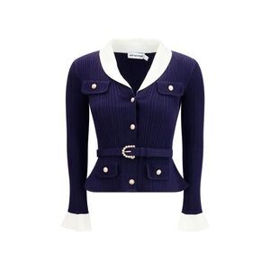Self-Portrait Blue Polyamide Women's Cardigan